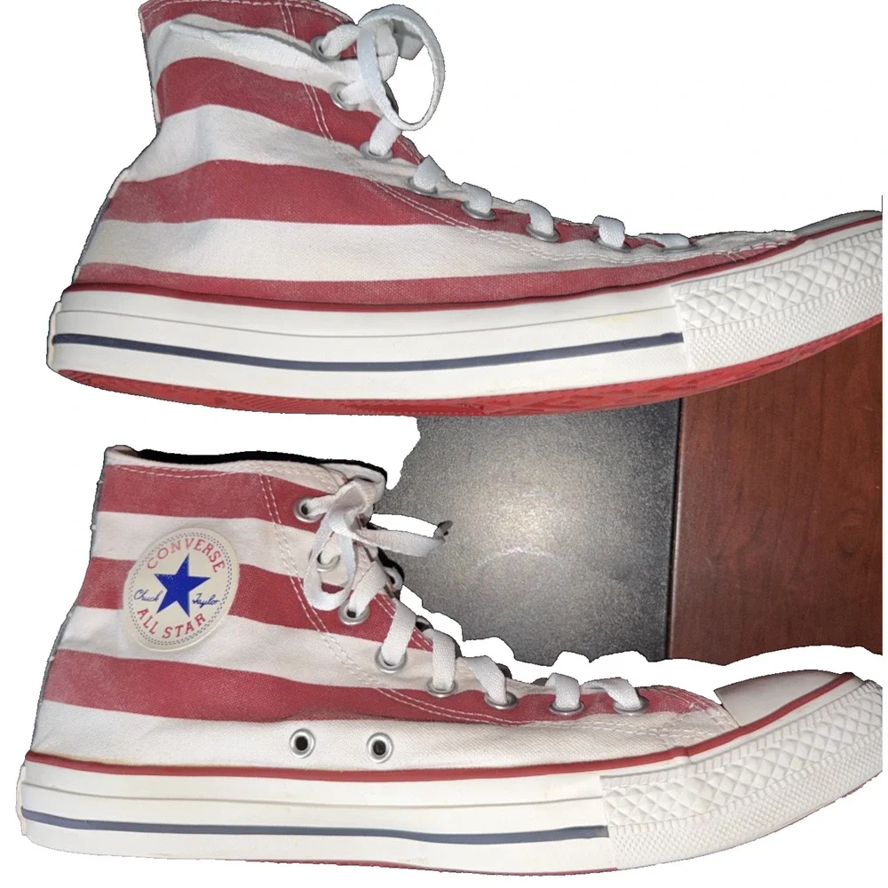 Converse American Flag Chuck Taylor High Tops Men 10 Women 12